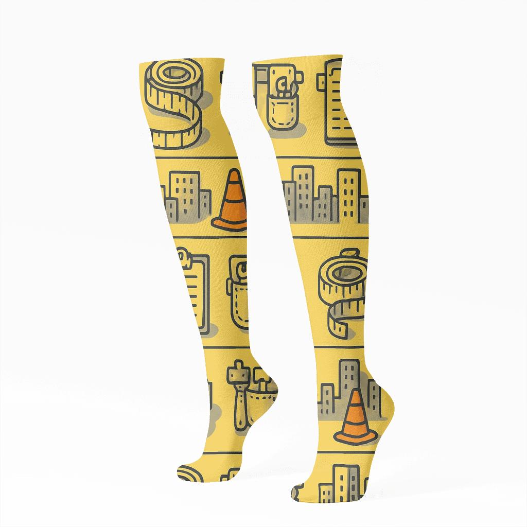 Tool Belt Rhythm For Building Inspector soft everyday knee-high socks