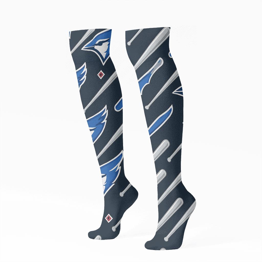 Wing Motif Repeat With Blue Jays Energy personalized knee-high socks