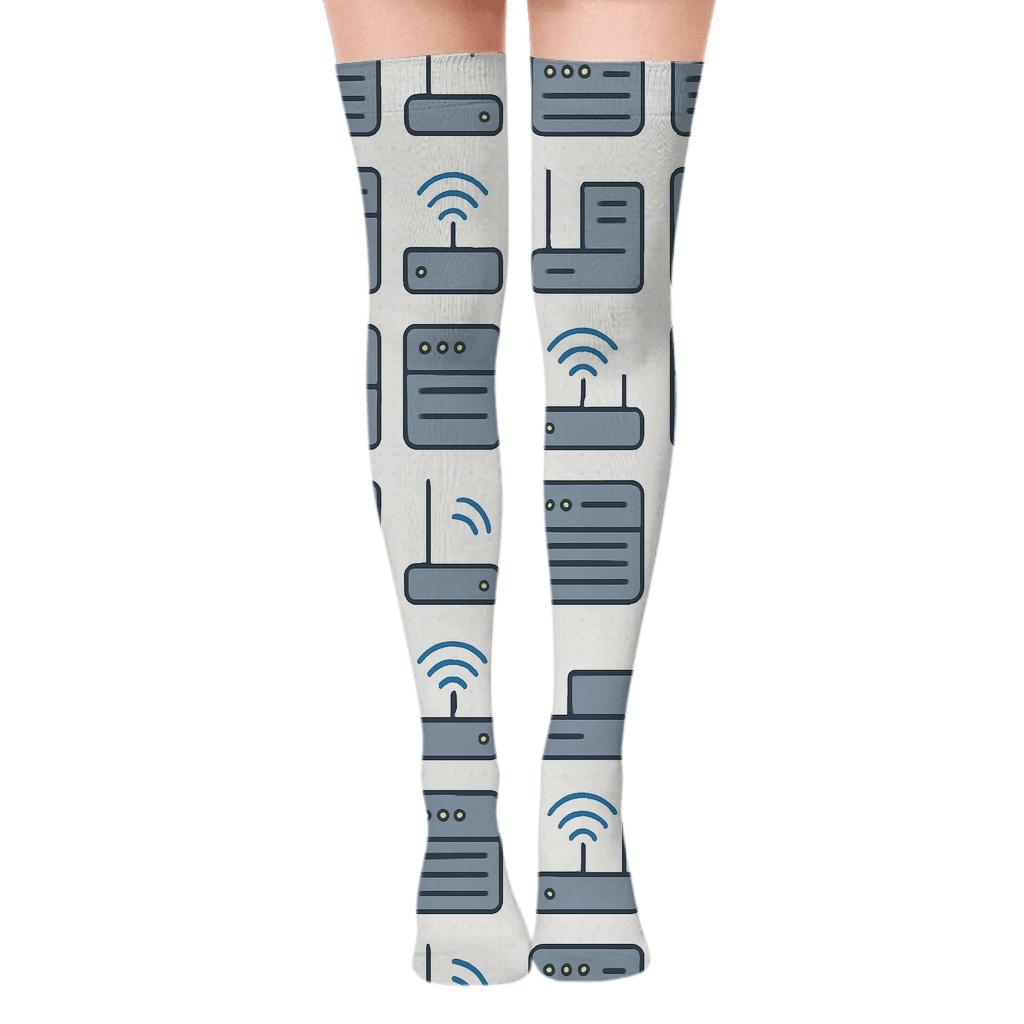 Server Rack Lattice With Network Administrator Accents stylish fashion over-the-knee socks