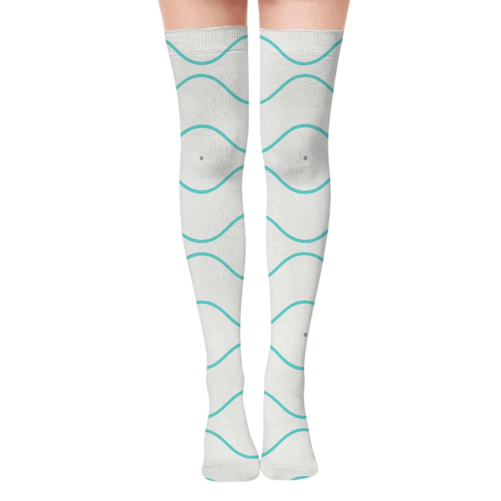 Quiet Wave Tile soft everyday over-the-knee socks