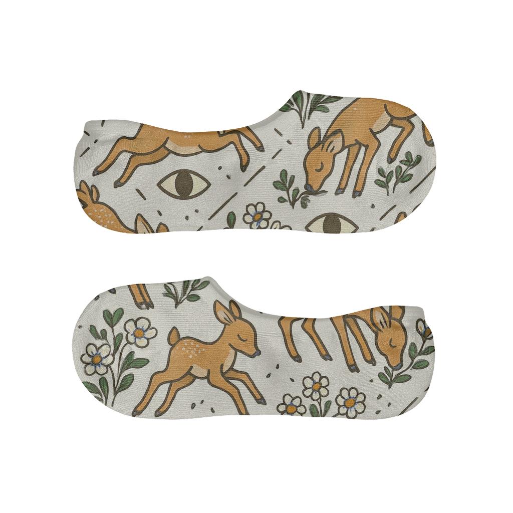Woodland Tile With Deer Meadow Parade low cut no-show socks