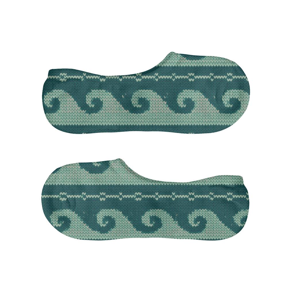 Seafoam Tide Band Jacquard unique hidden socks