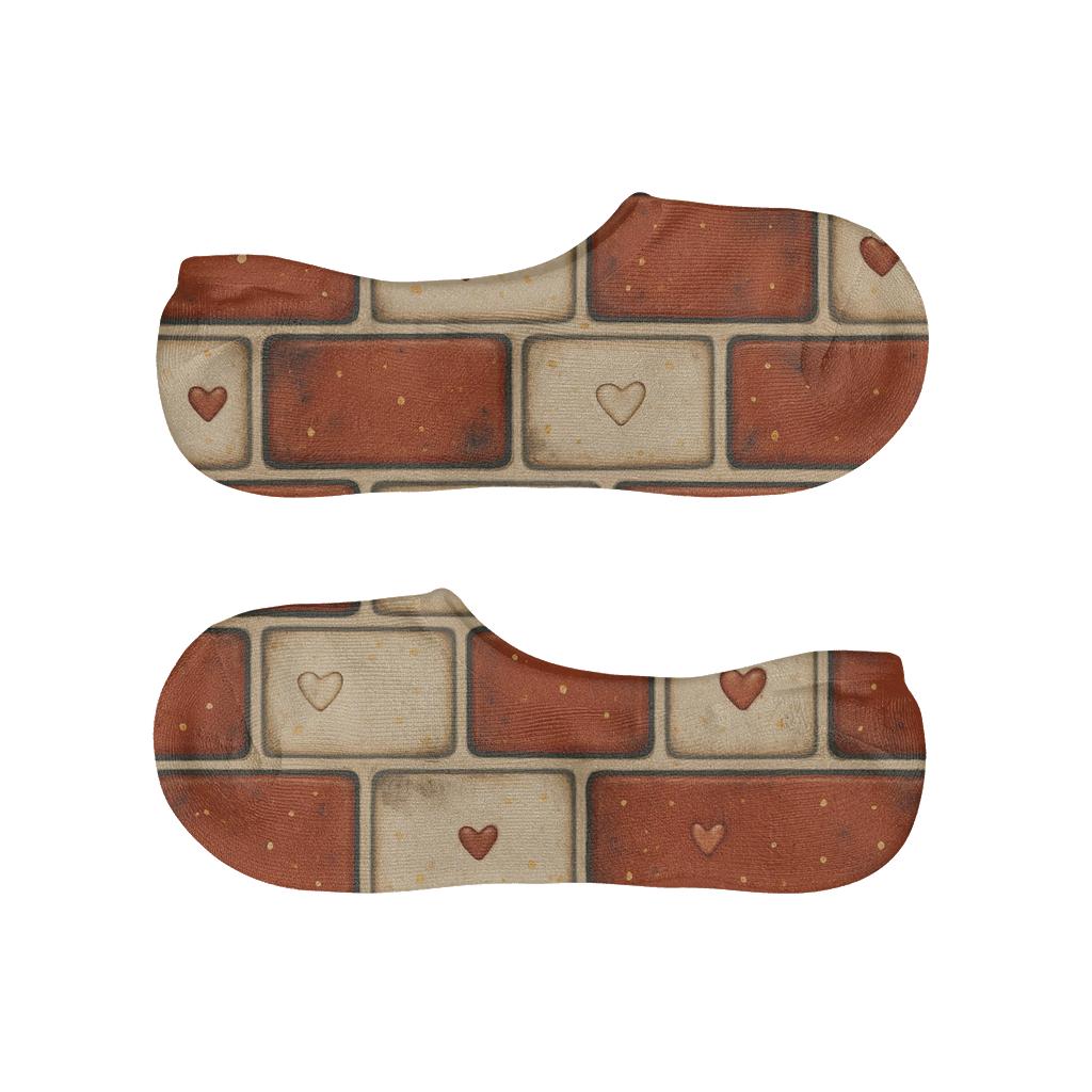 Hearth Tiles With Heart Inlay Rhythm anti-slip no-show socks