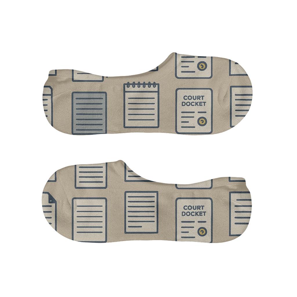 Courtroom Ledger Pattern, Lawyer Edition breathable seamless no-show sockscustom no-show socks