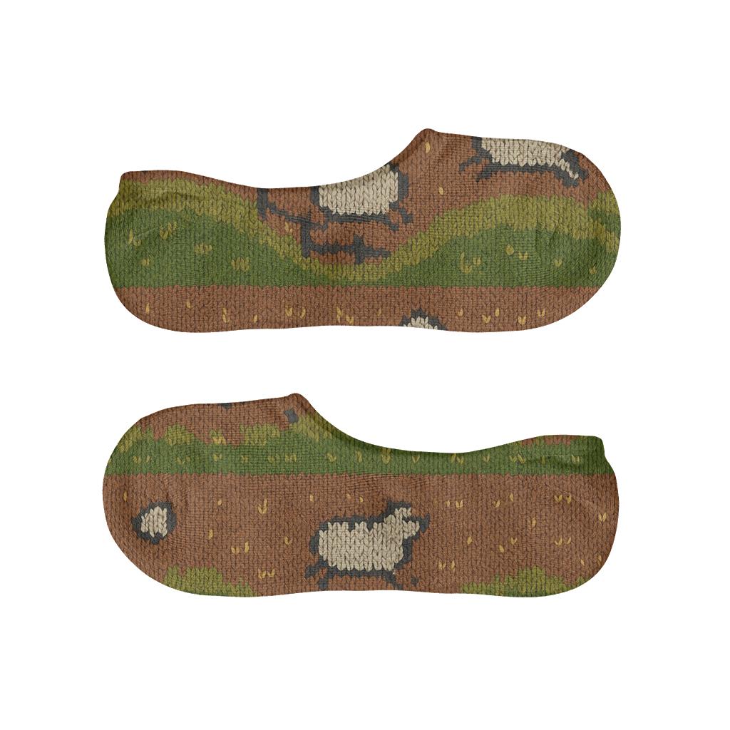 Sheep Knitted-Pattern Illusion Hill Bands anti-slip no-show socks