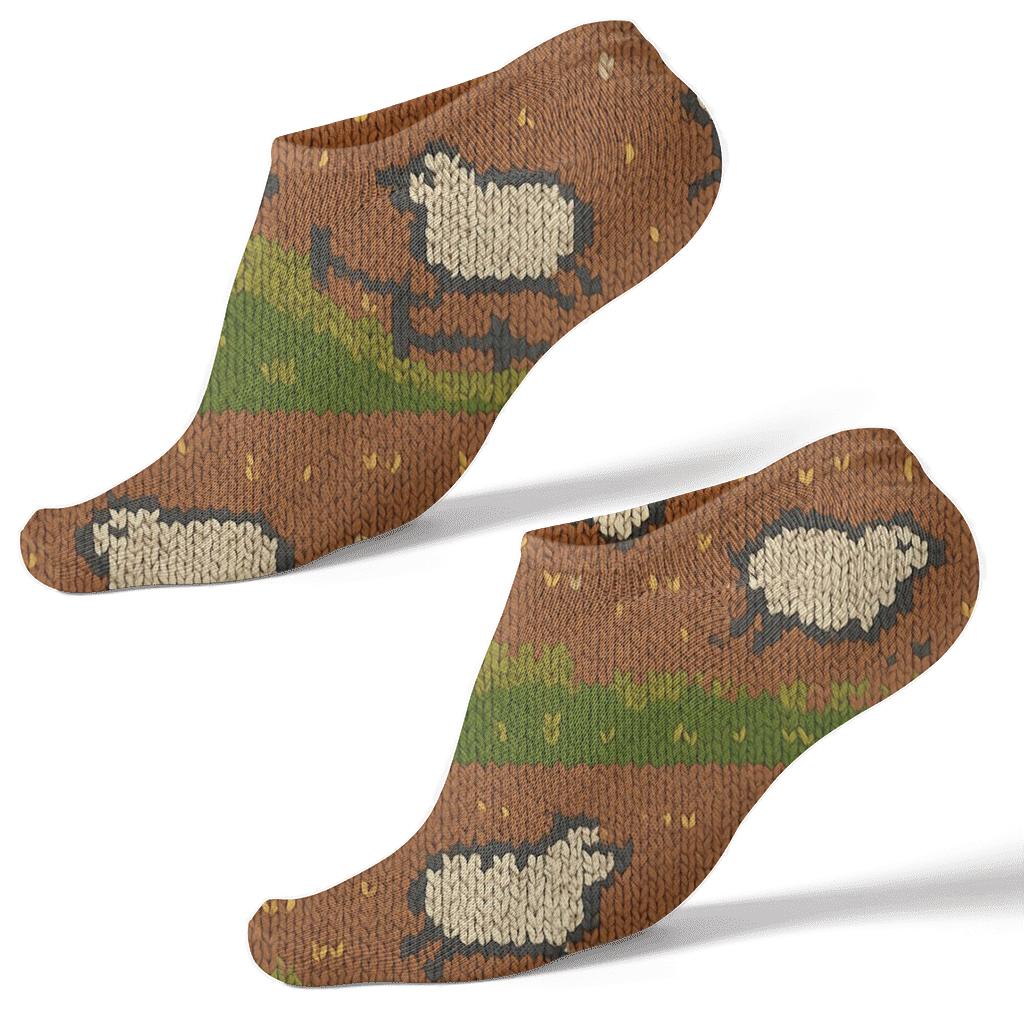 Sheep Knitted-Pattern Illusion Hill Bands custom ankle socks