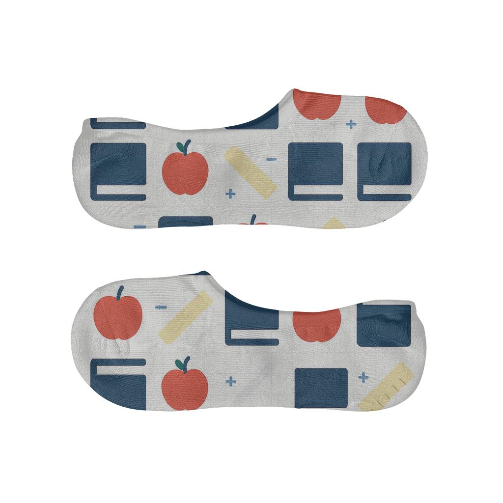 Minimalist Supply Grid With Teacher Accent soft cotton no-show socks