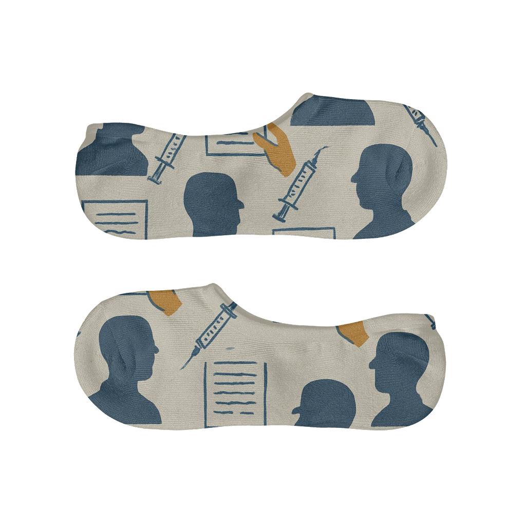 Medical Charts With Doctor Silhouette Repeat soft cotton no-show socks