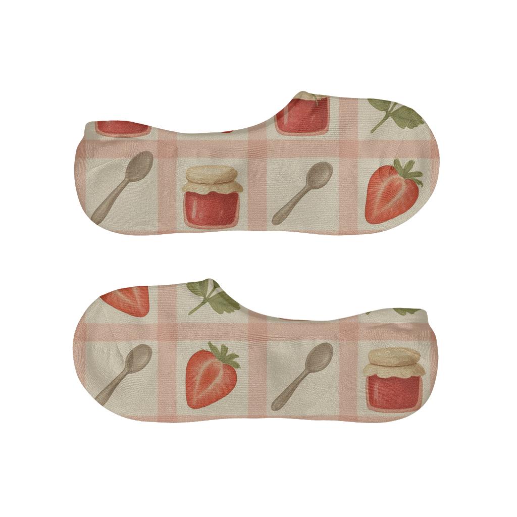 Strawberry Jam Jar Gingham Repeat unique hidden socks