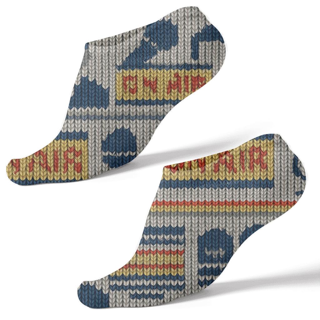 Knit Illusion News Anchor Ticker Weave stylish athletic ankle socks