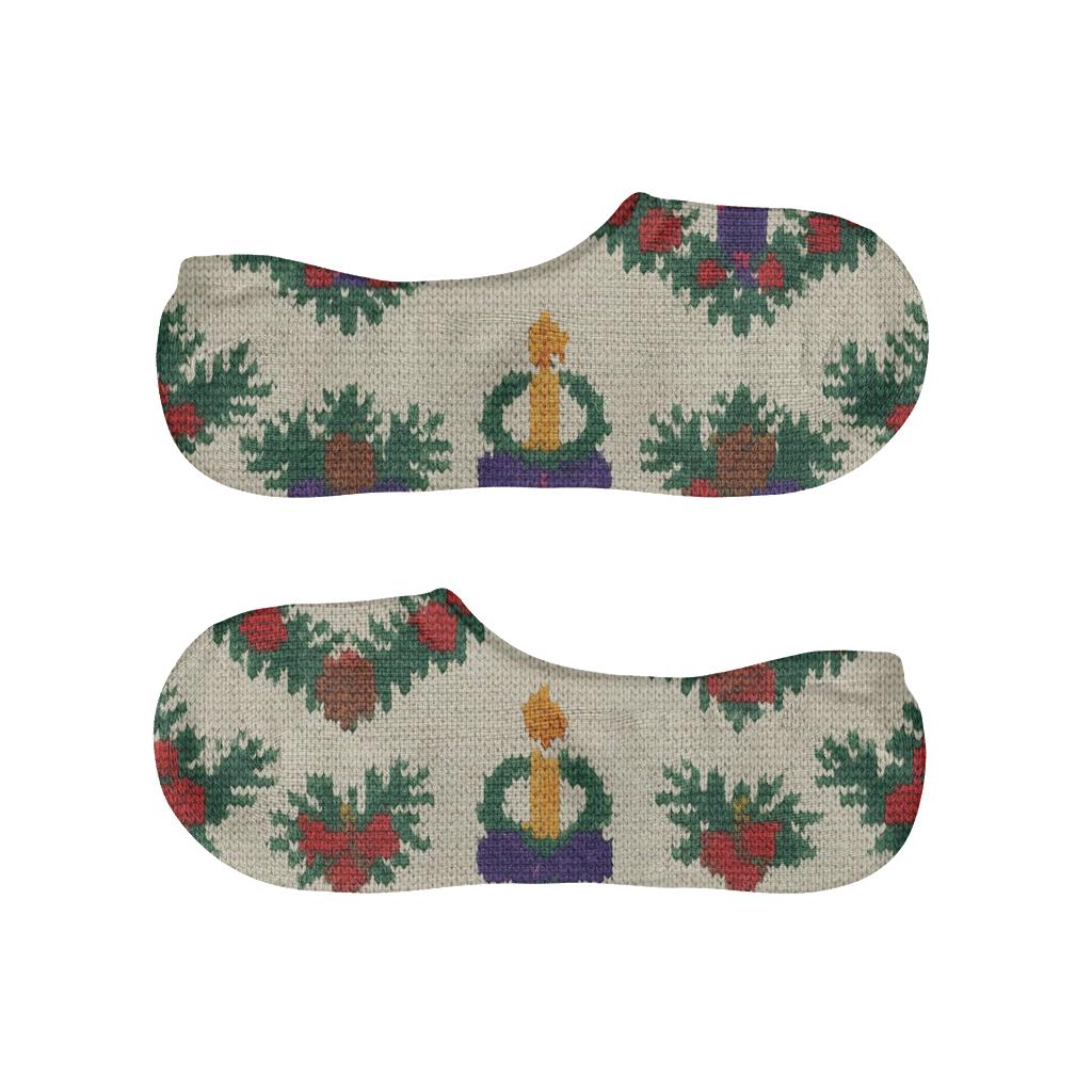 Advent-wreath Knitted Chevron Sprig Bands comfortable low-cut socks