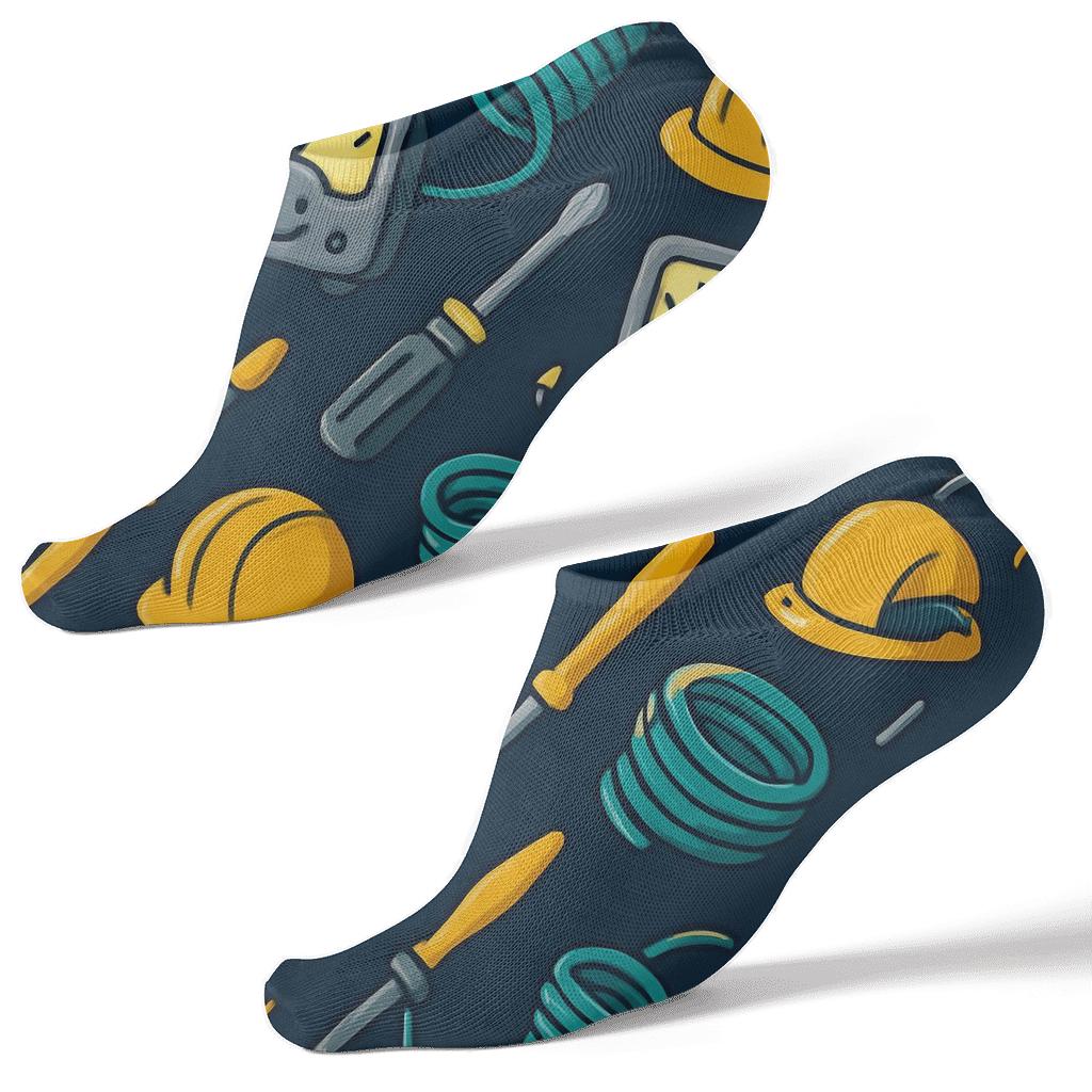 Voltage Meter Parade With Electrician Tools custom ankle socks