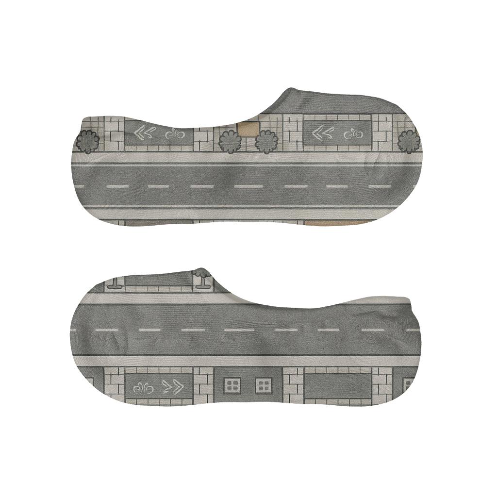 Street Section Rhythm For Urban Planner designer print no-show socks