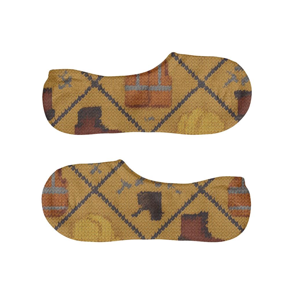 Knitted Construction Worker Hard Hat Lattice anti-slip no-show socks