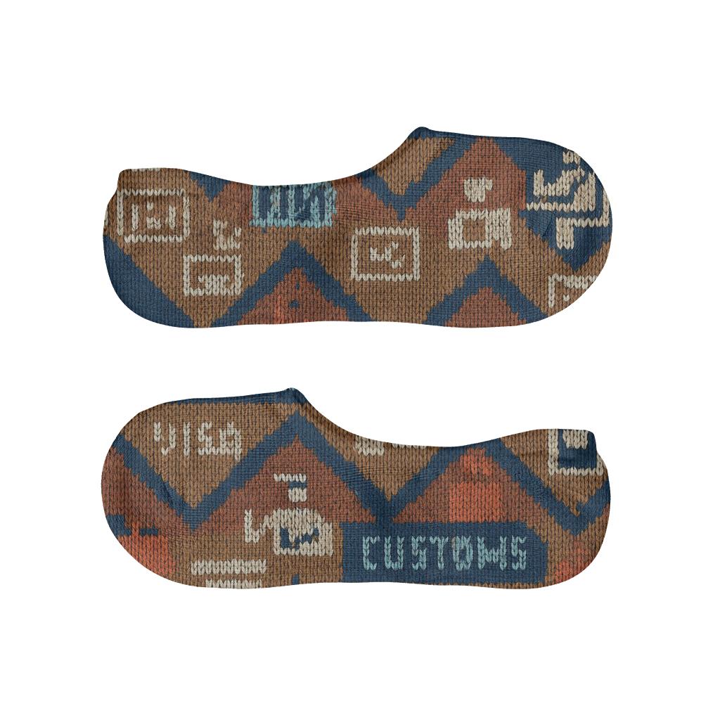 Immigration Officer Knit Illusion Stamp Chevron breathable seamless no-show sockscustom no-show socks