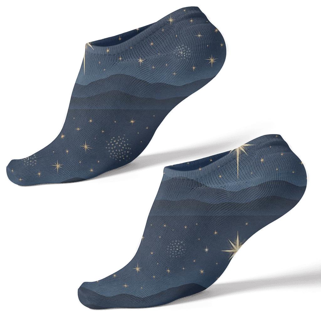 Nocturnal Horizon Wrap With Star Of Bethlehem trendy patterned ankle socks