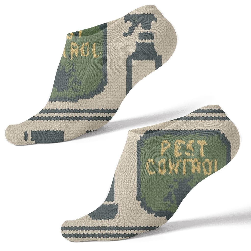 Knitted Service Badges For Pest Control Technician unique graphic ankle socks