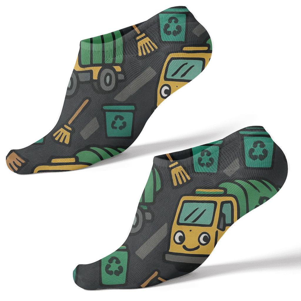 Garbage Truck Garland For The Garbage Collector personalized ankle socks