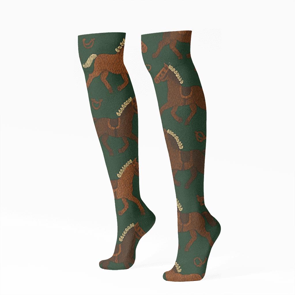 Knitted Illusion Blanket, Horse Edition custom knee-high socks