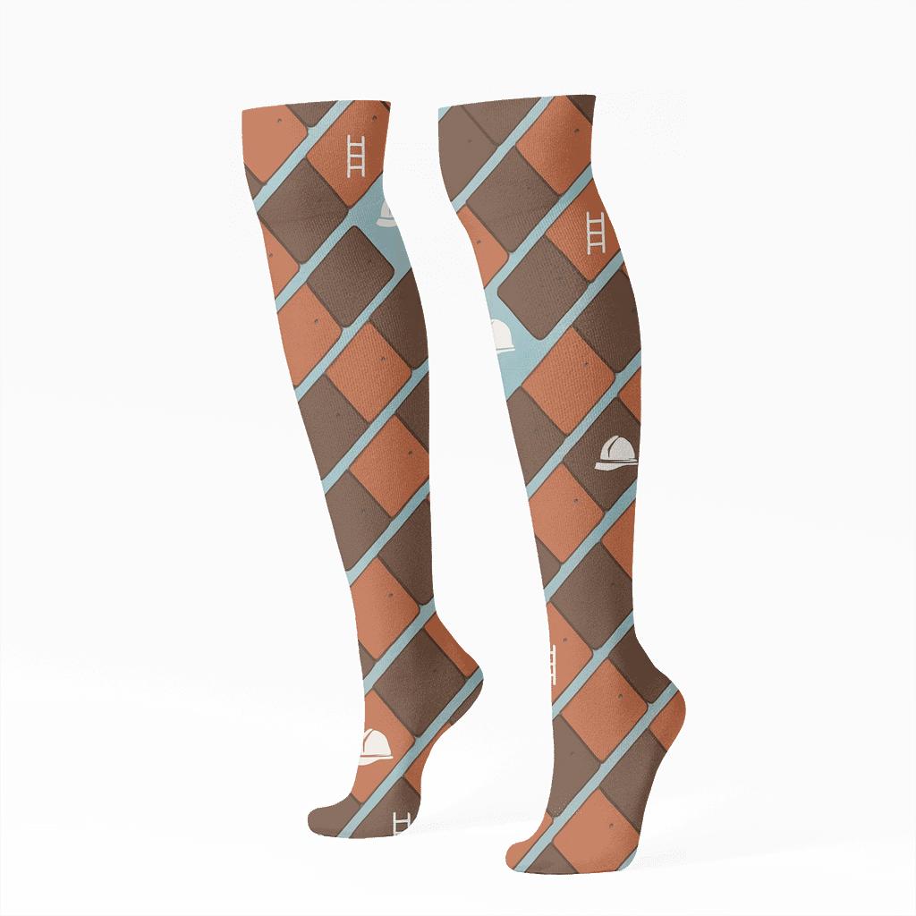 Shingle Lattice With Roofer Rhythm stylish athletic knee-high socks