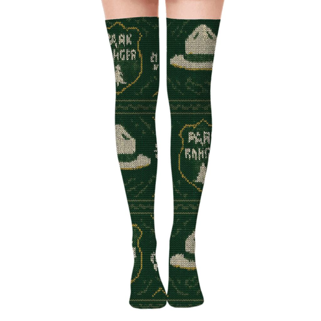 Knitted Badge Lattice, Park Ranger Edition personalized over-the-knee socks