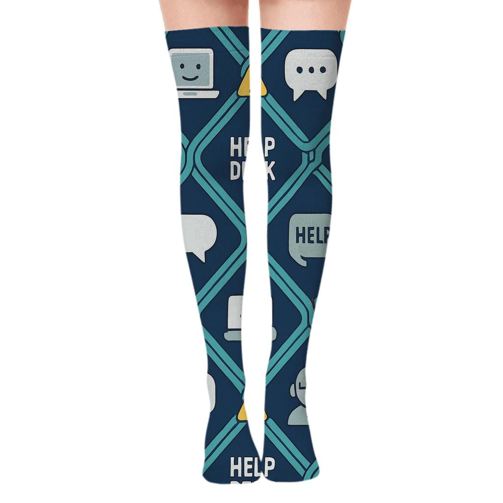 Cable Lattice Parade It Support Specialist comfortable cotton over-the-knee socks