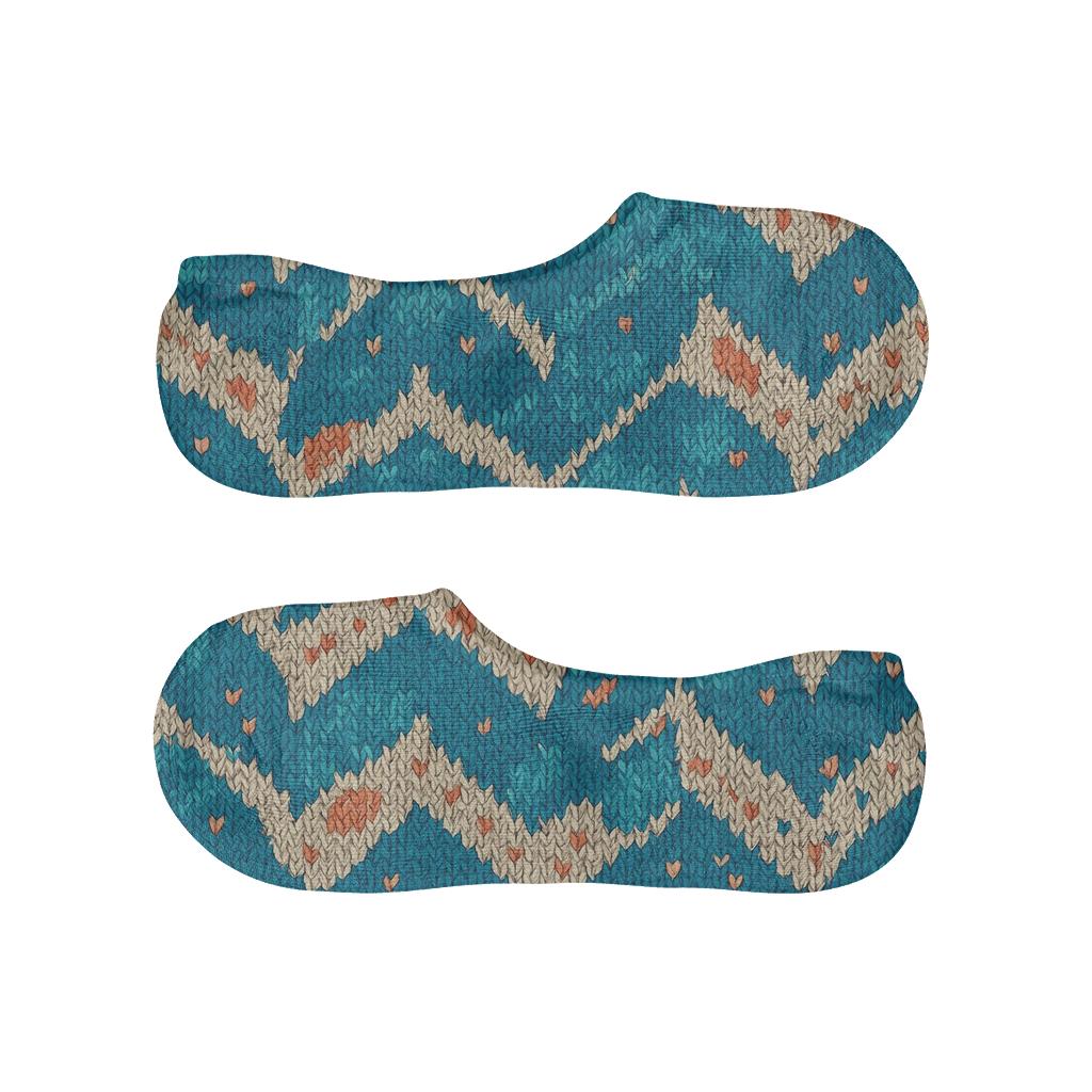 Fish Scale Chevron Knit Illusion breathable no-show socks