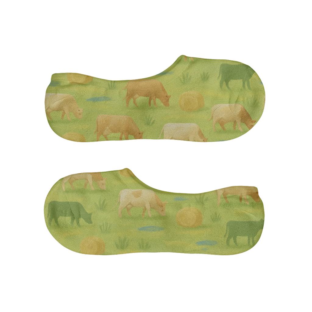 Pasture Landscape Wrapping With Cow Rhythm personalized invisible socks