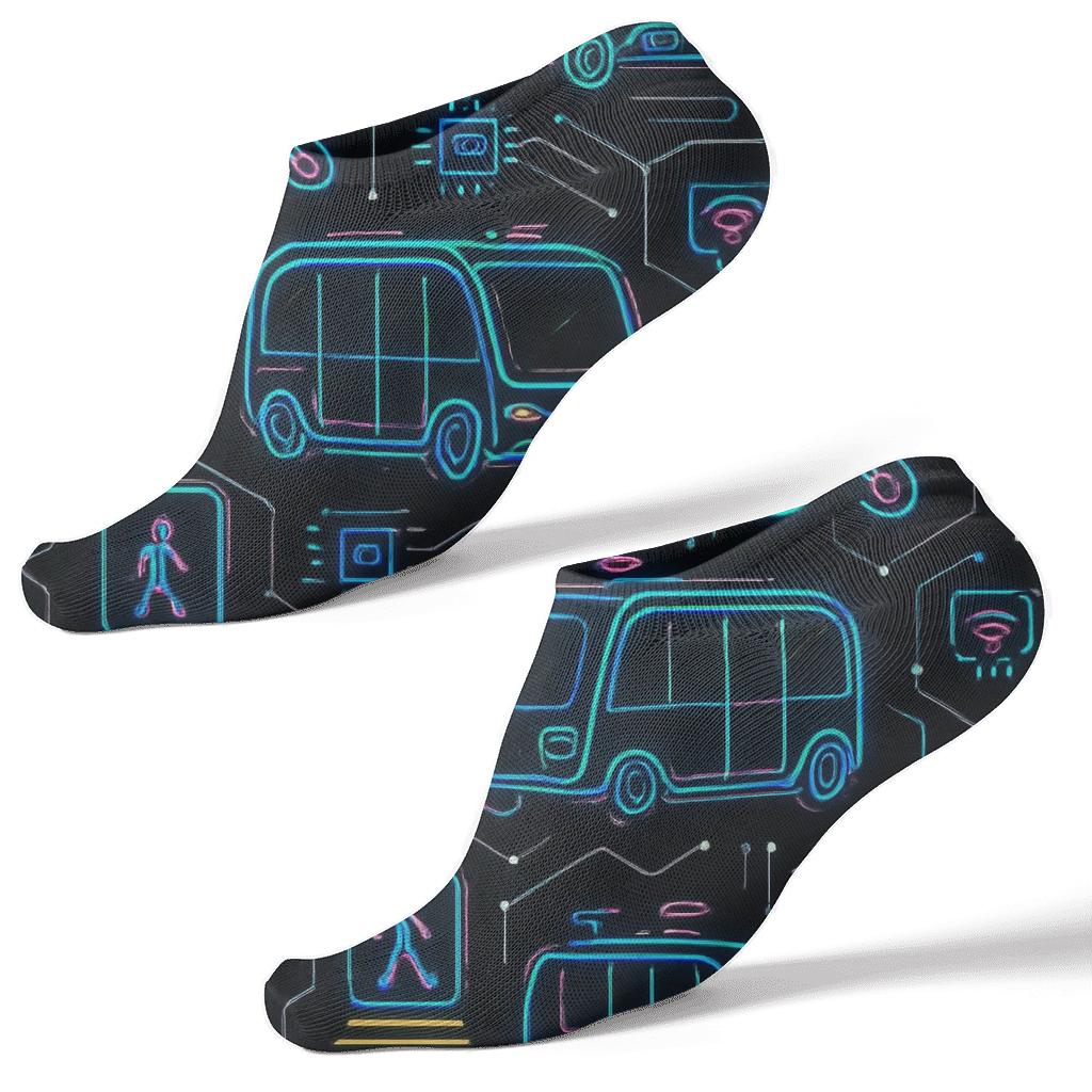 Holographic Transit Tiling 2025 Edition trendy patterned ankle socks