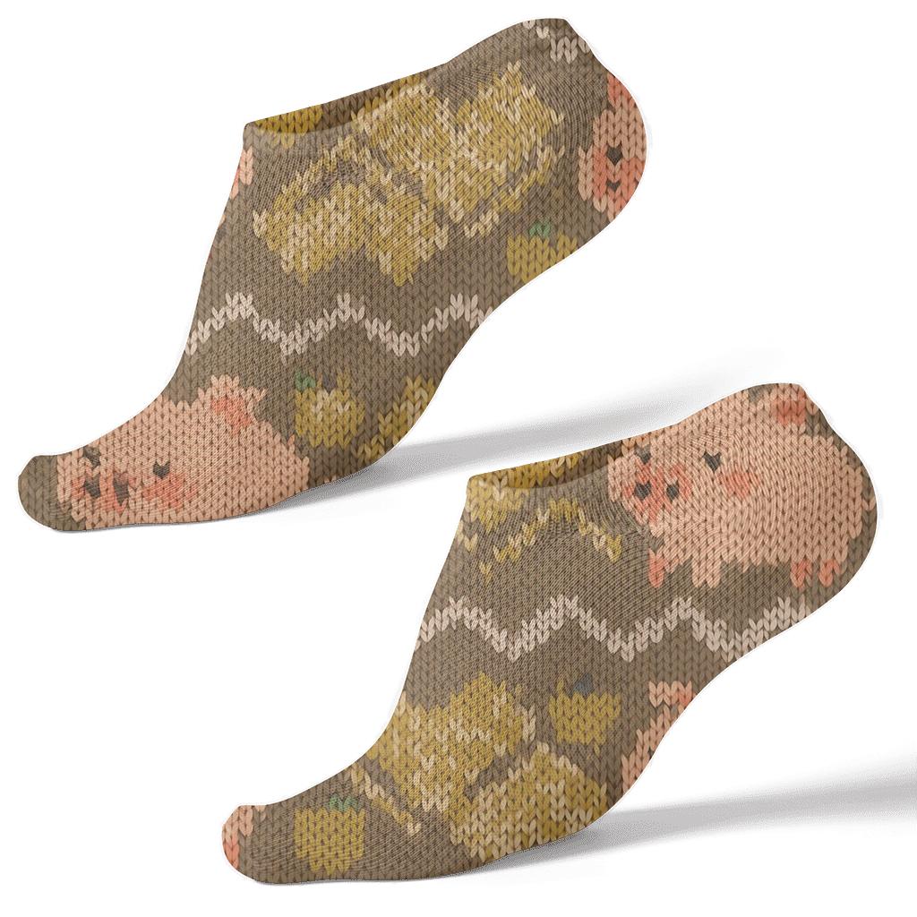 Knitted Barn Party Pig Chevron premium sports ankle socks