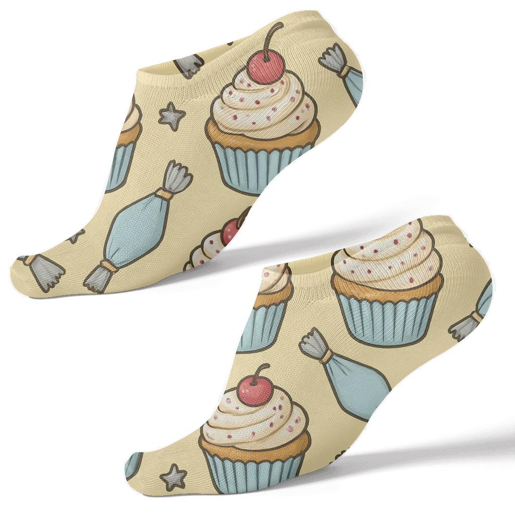 Cupcake Carousel In Baker Confetti Grid soft everyday ankle socks