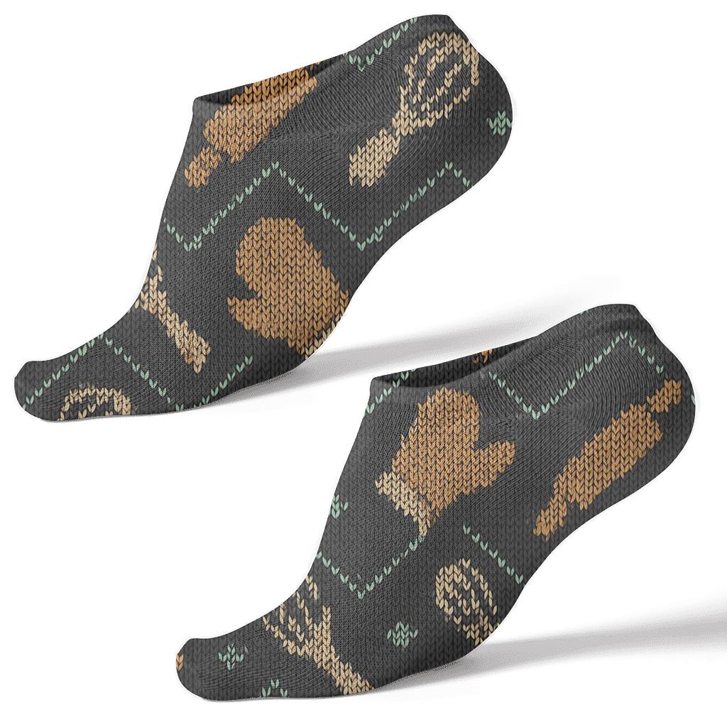Baker Knitted Illusion Rolling Pin Chevron designer print ankle socks