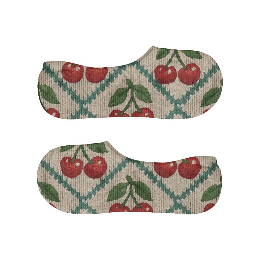 Knitted Illusion Cherry Lattice Repeat personalized invisible socks