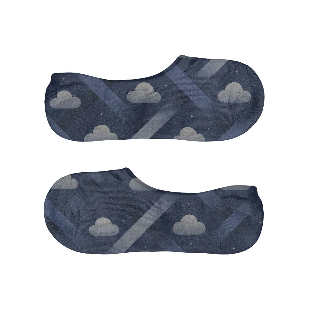 Twilight Stratus Lattice With Clouds Motifs soft cotton no-show socks