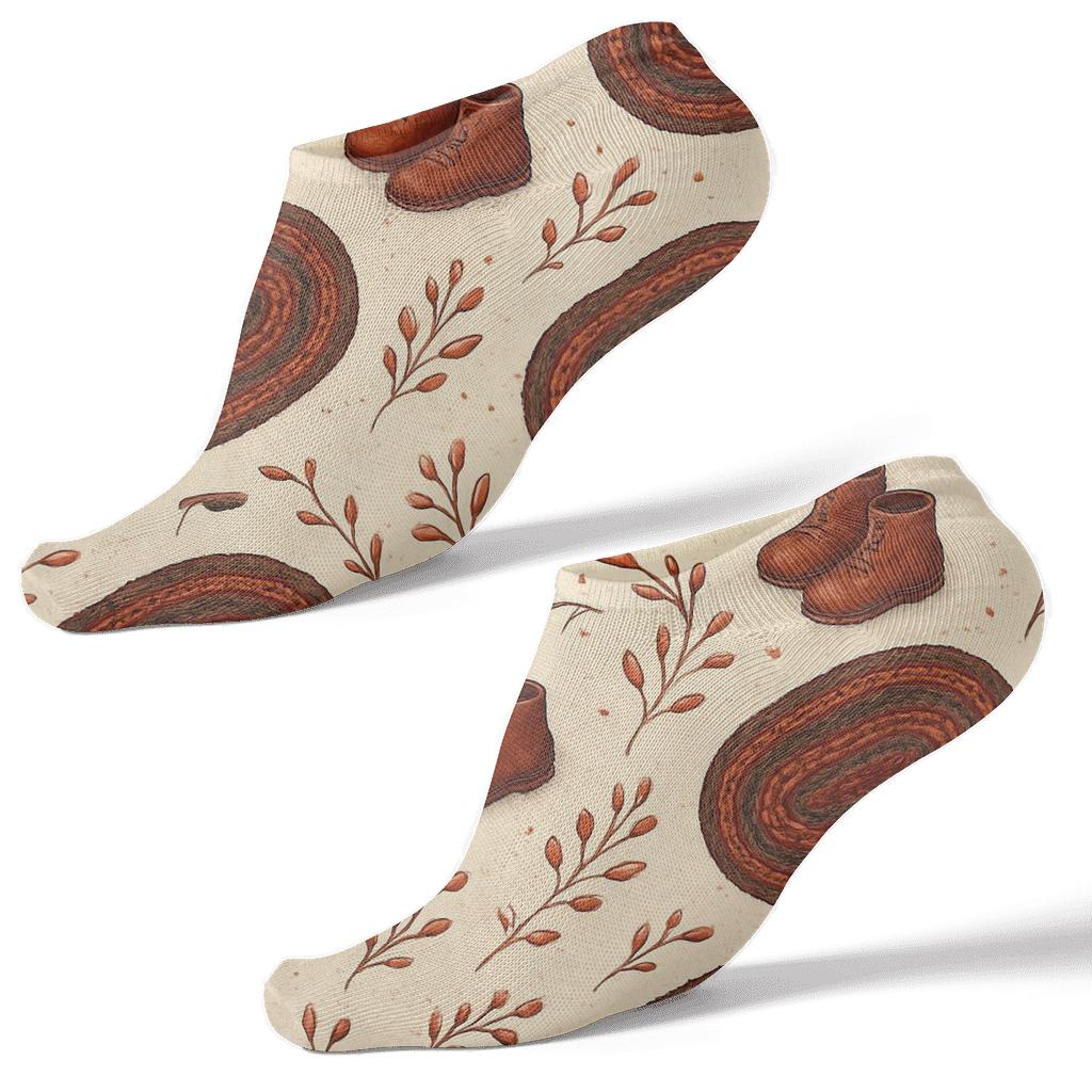 Hearth Rug Motifs With Heart Rhythm unique graphic ankle socks
