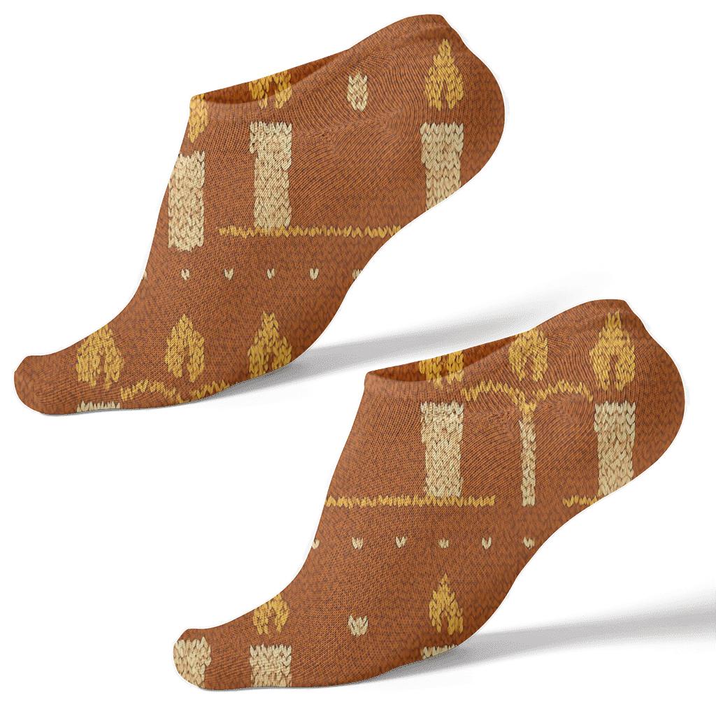 Knitted Candle Flame Garland Bands designer print ankle socks
