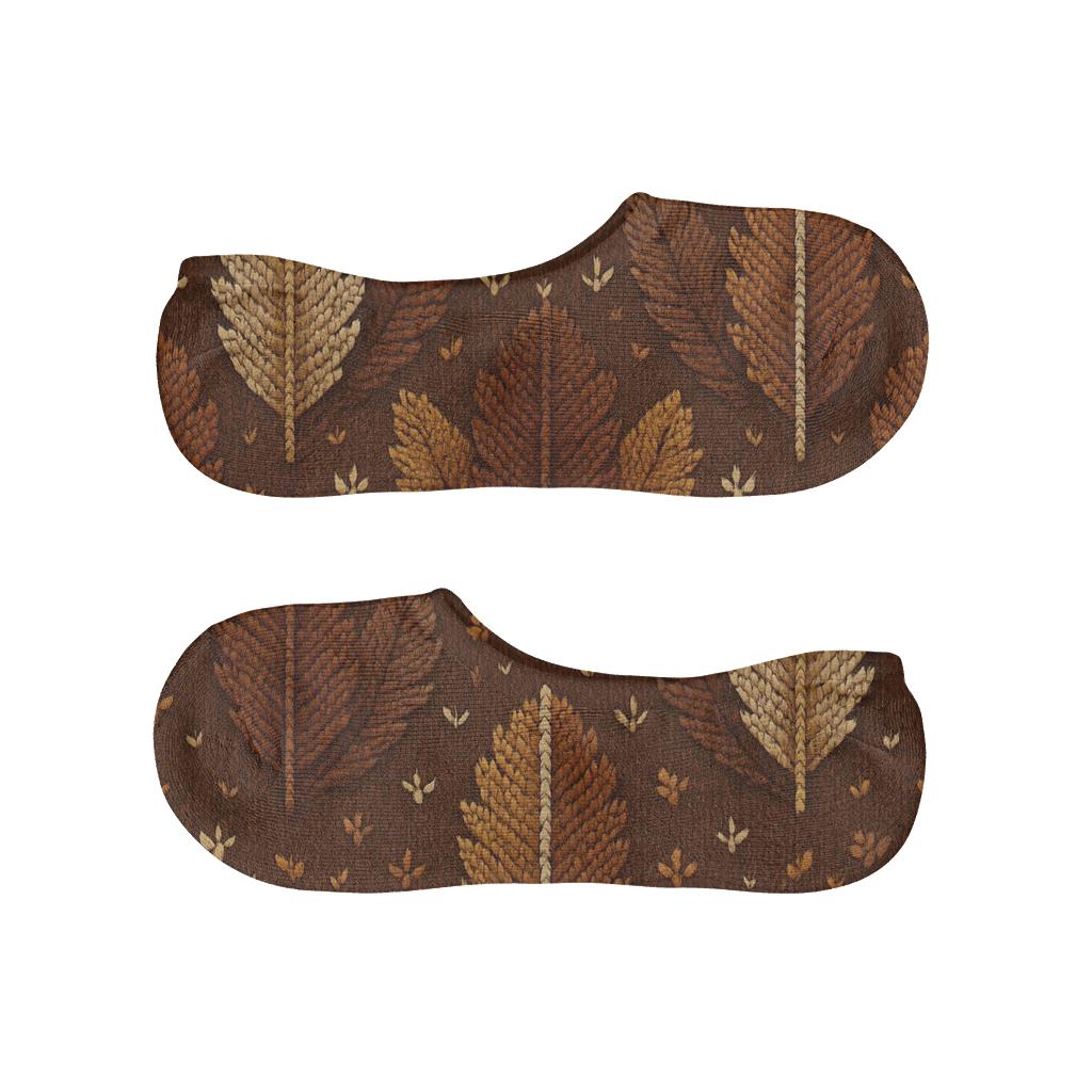 Knitted Illusion Feather Lattice Turkey low cut no-show socks