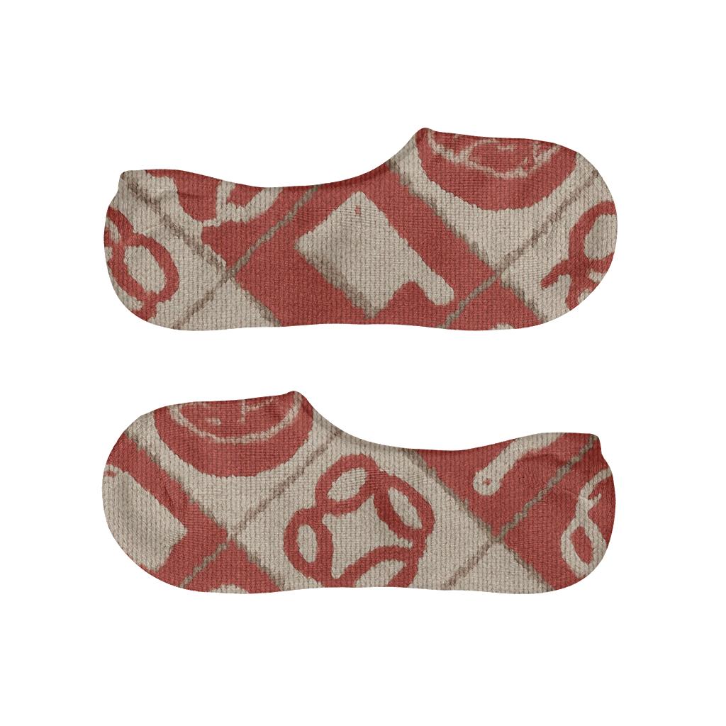 Knitted Butcher Cut Quilt Pattern low cut no-show socks