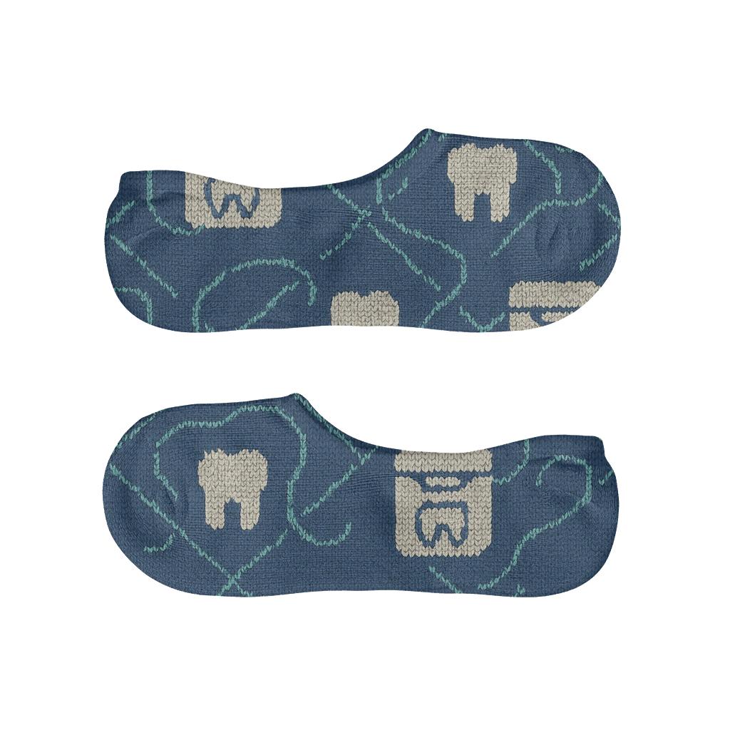 Knitted Illusion Floss Lattice Dentist Pattern custom no-show socks