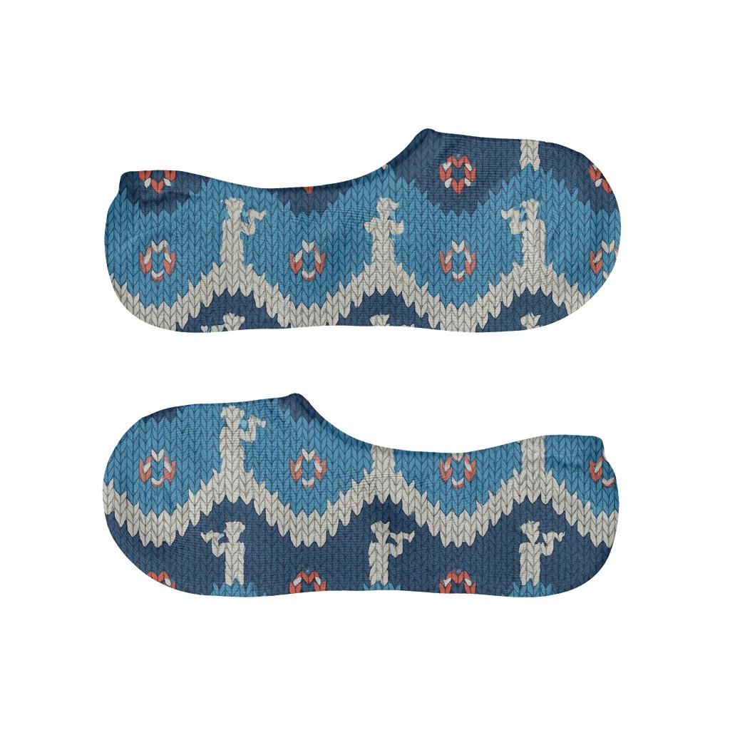 Wave Chevron Knit Illusion With Sailor Silhouettes trendy no-show sock styles