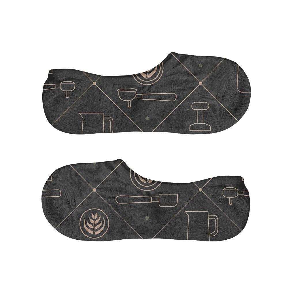 Latte Art Lattice With Barista Tools custom no-show socks