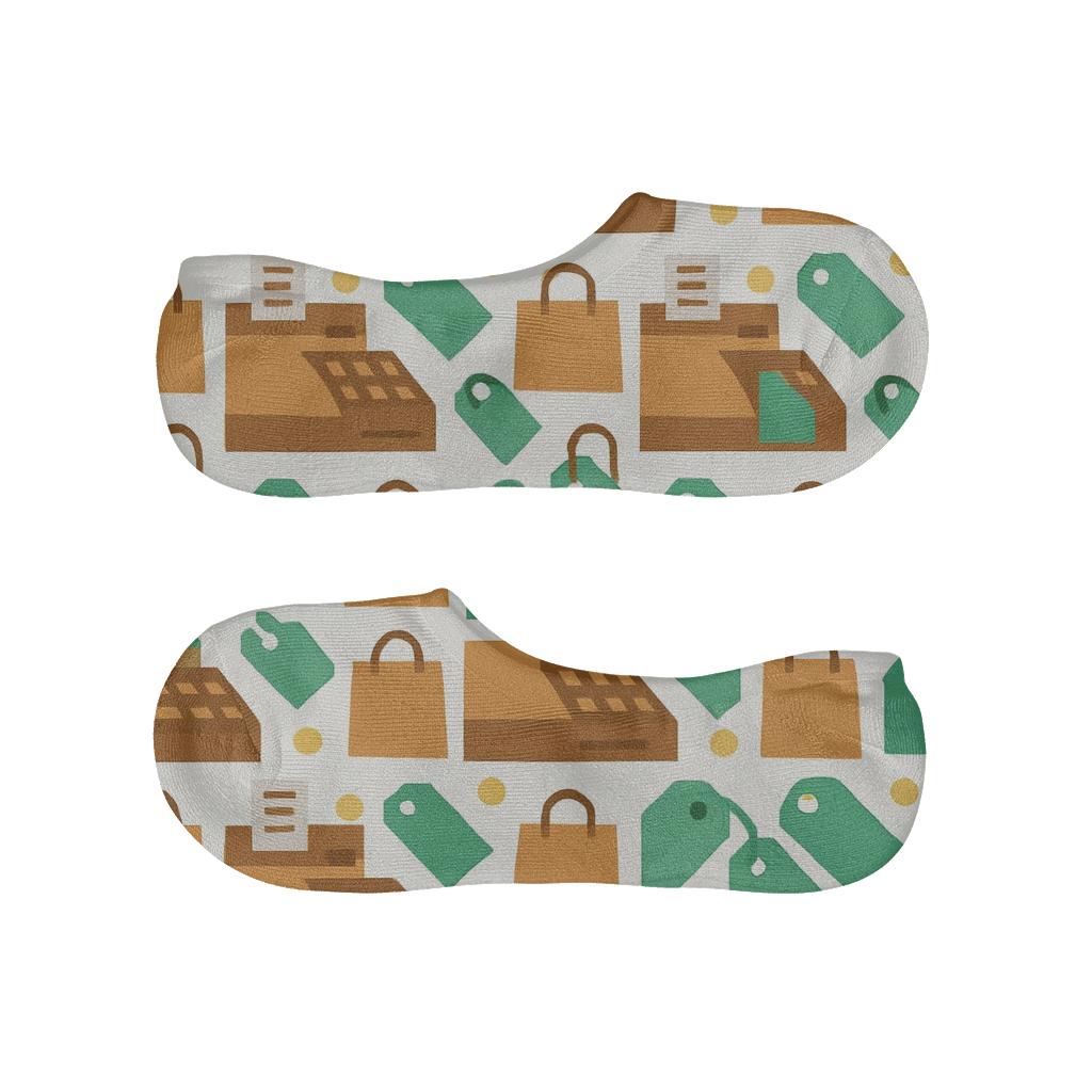 Tessellated Checkout Icons Cashier Crafted anti-slip no-show socks