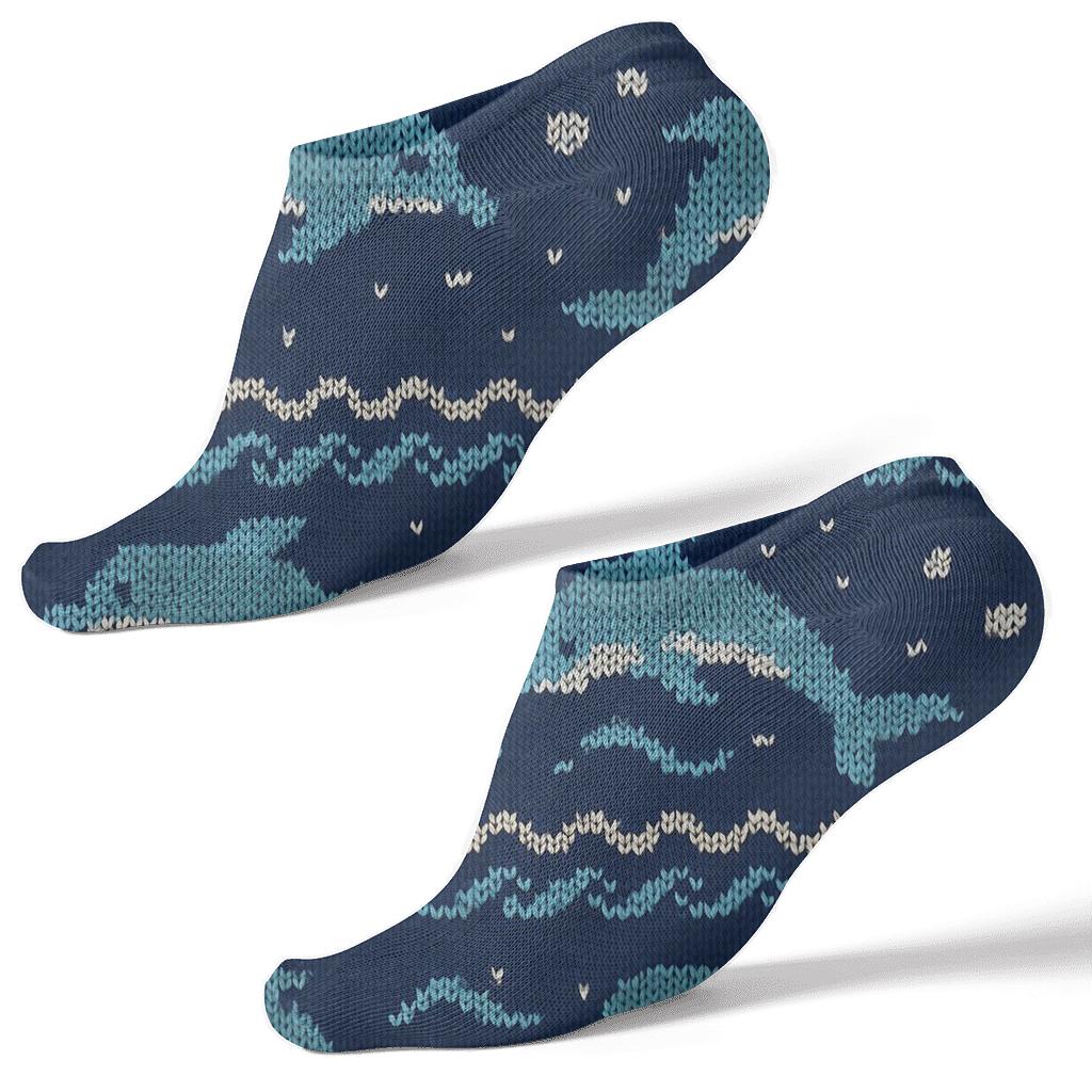 Knitted Illusion Dolphin Wave Bands trendy patterned ankle socks