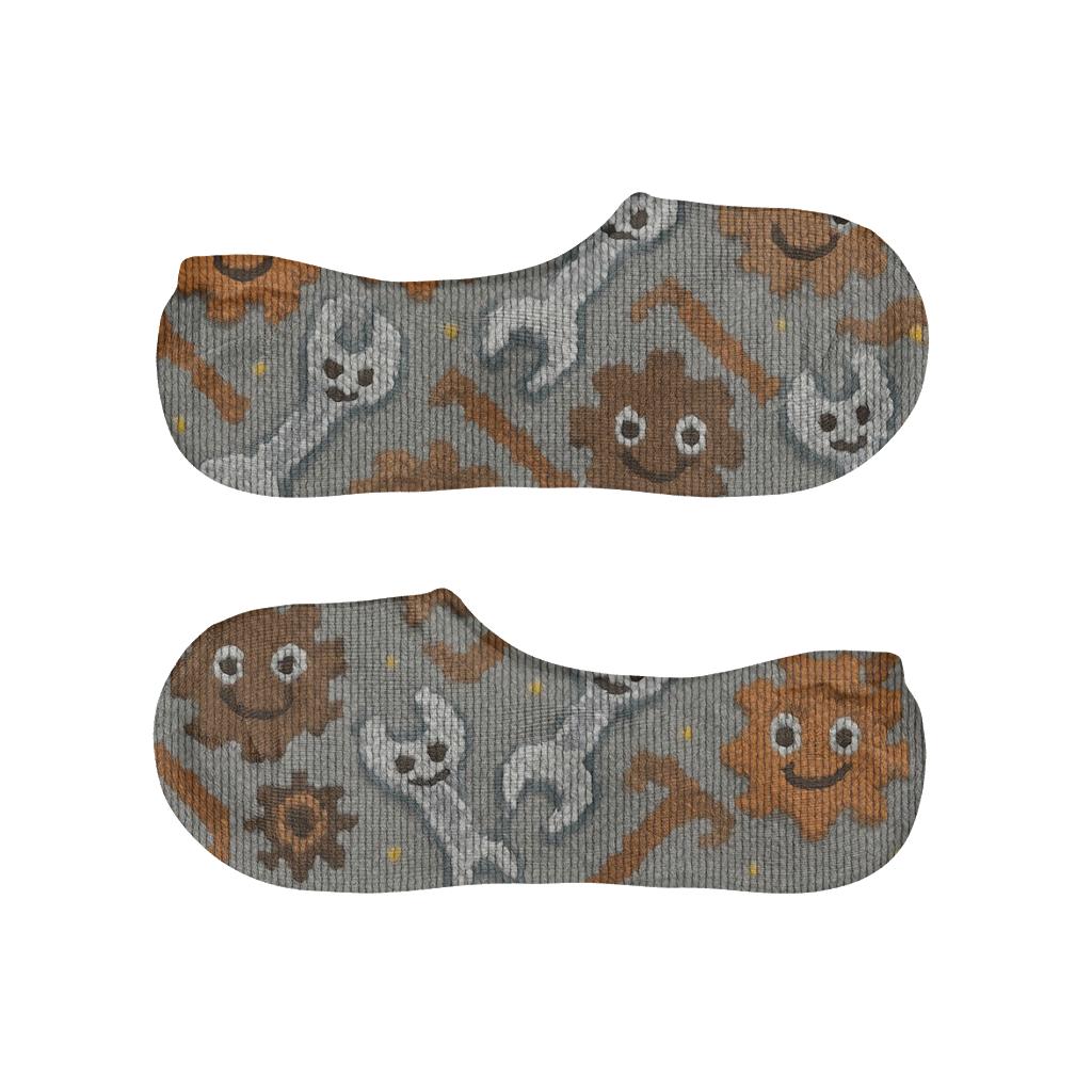 Knitted Illusion Gear Party Mechanic Pattern comfortable invisible socks