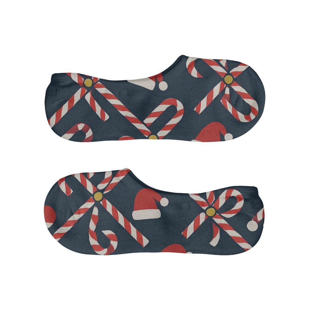 Candy Cane Lattice, Santa Claus Edition breathable seamless no-show sockscustom no-show socks