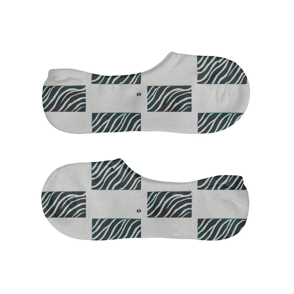 Teal Inlay Zebra Crossing Tessellation comfortable low-cut socks