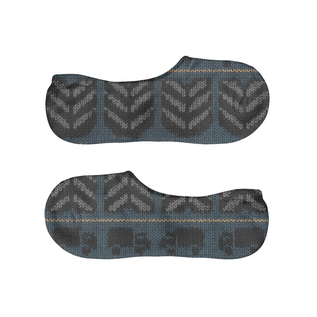 Knitted Illusion Truck Driver Tire Chevron Bands trendy no-show sock styles
