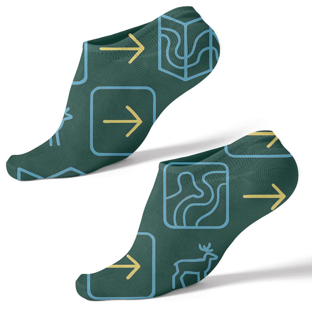 Trail Map Grid For Park Ranger Explorers comfortable cotton ankle socks