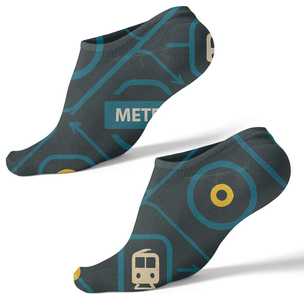 Transit Loop Tiling For The Urban Planner trendy patterned ankle socks