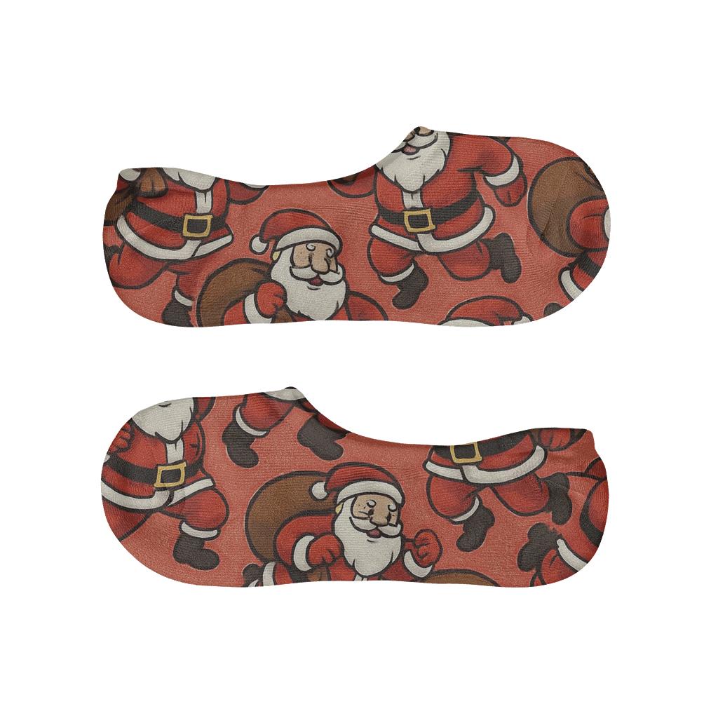 Pop Art Collage With Santa In Motion breathable seamless no-show sockscustom no-show socks